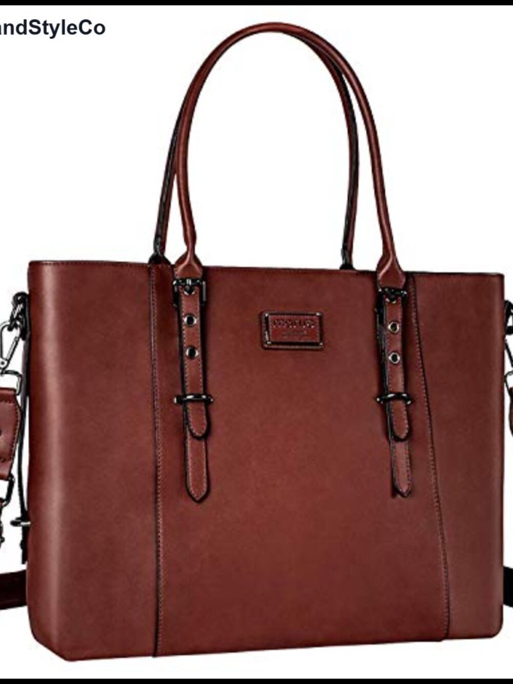 PU Leather Laptop Tote Bag 17.3 inch Shoulder Briefcase with Strap